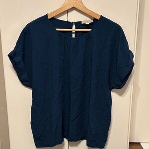 LOFT Deep Blue Blouse - S